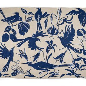 Blue Summer Bird Knit Throw Blanket - Brand NEW - Winona Irene
